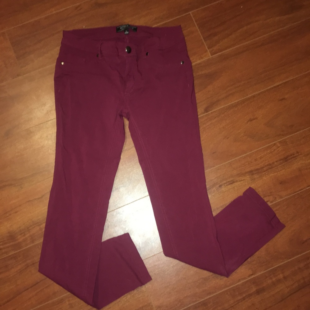 Red Skinny Jeans Straight Leg